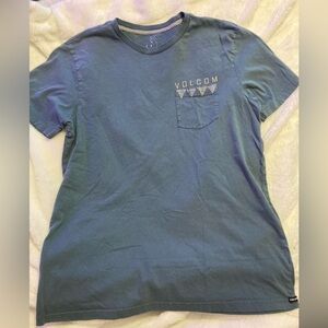 Volcom Logo Pocket Tee Medium Blue/Grey Short Sleeve T-shirt